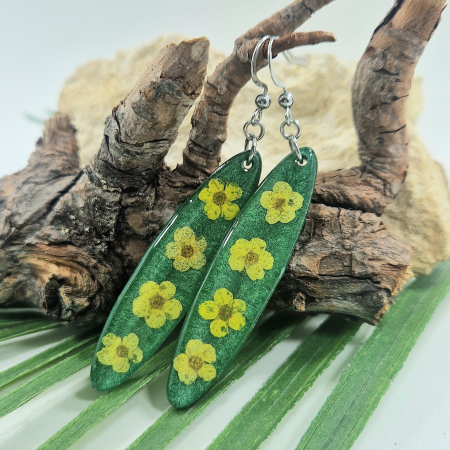 Cercei - Cercei din oțel cu flori de prun