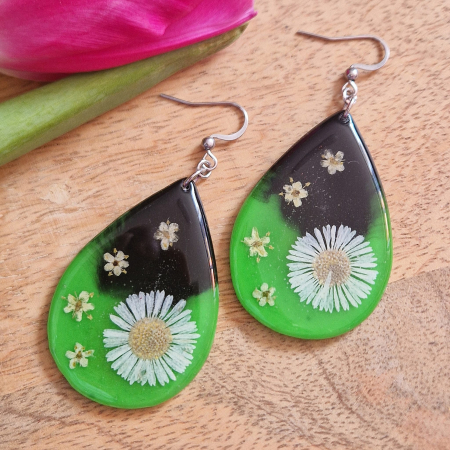 Cercei din oțel cu flori de bănuți [1]