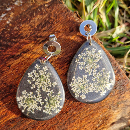 Cercei din oțel cu flori de morcov [1]