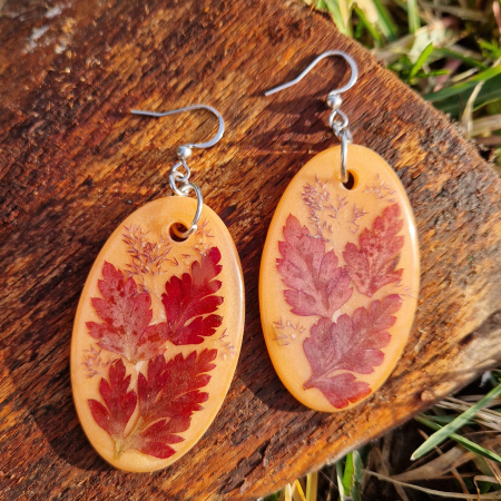 Cercei din oțel cu frunze și iarbă [1]