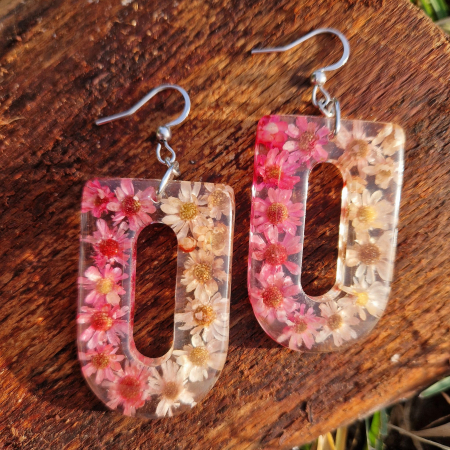 Szalmavirág  acél fülbevaló [1]