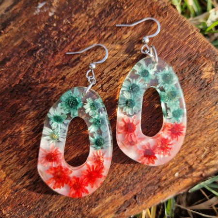 Cercei din oțel cu flori de pai [1]