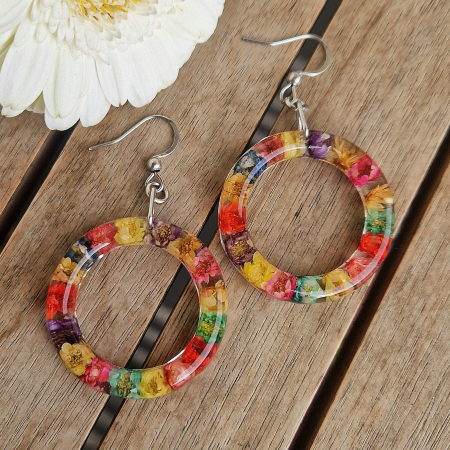 Cercei din oțel cu flori de pai [1]