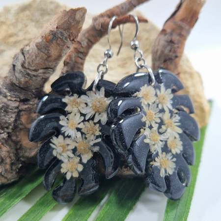 Cercei - Cercei din oțel cu flori de pai