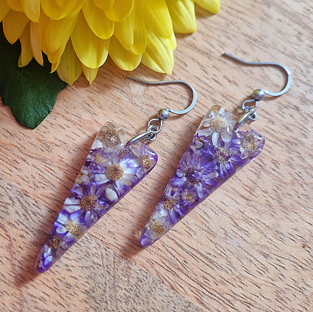 Cercei din oțel cu flori de pai [1]