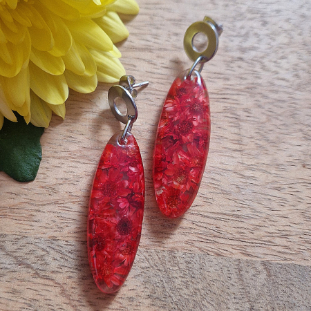 Szalmavirág  acél fülbevaló [1]