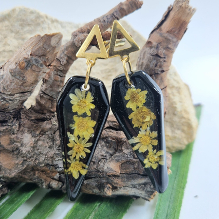 Fülbevaló - Szalmavirág acél fülbevaló