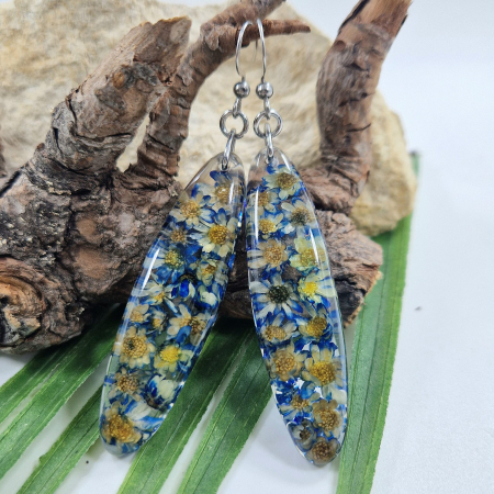 Szalmavirág acél fülbevaló