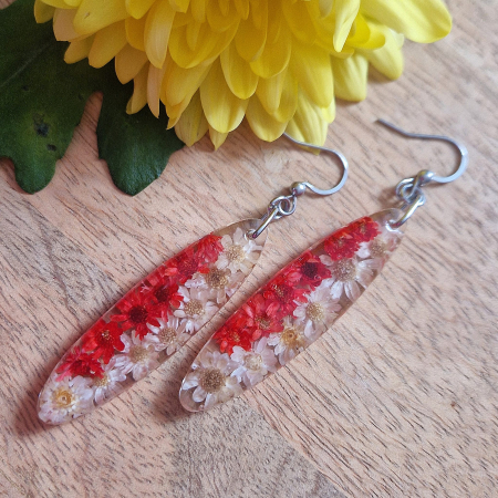 Cercei din oțel cu flori de pai [1]