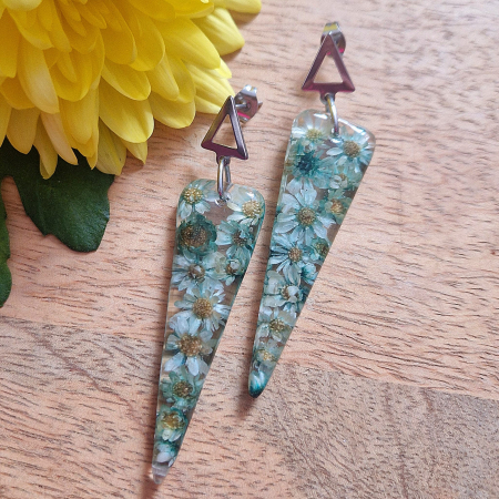 Cercei din oțel cu flori de pai [1]