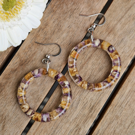 Cercei din oțel cu flori de pai [1]