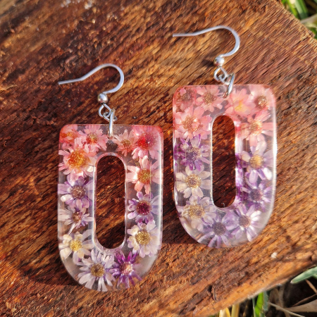 Cercei din oțel cu flori de pai [1]