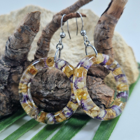 Szalmavirág acél fülbevaló