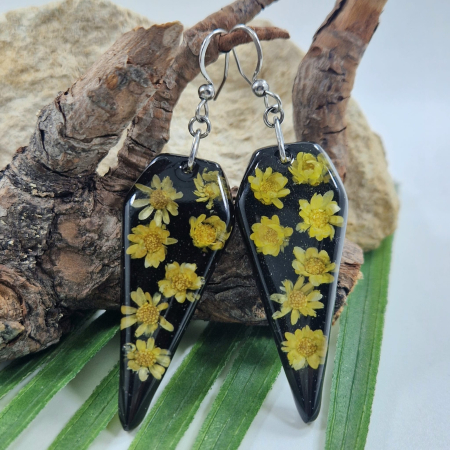 Szalmavirág acél fülbevaló