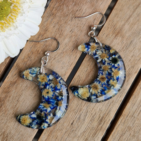 Cercei din oțel cu flori de pai [1]