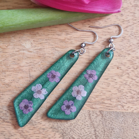 Cercei din oțel cu flori de prun [1]