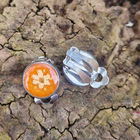 Cercei din oțel cu flori sălbatice - clips [3]