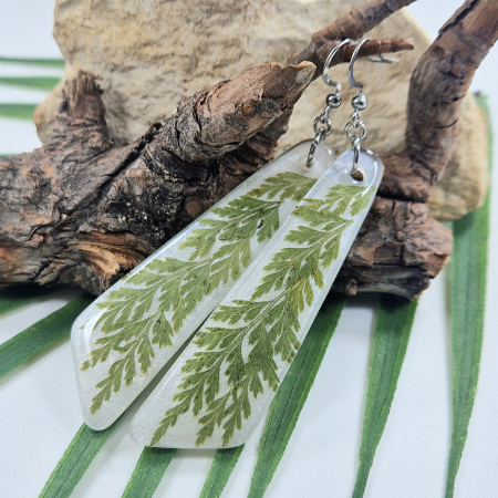 Üzlet - Páfrány acél fülbevaló