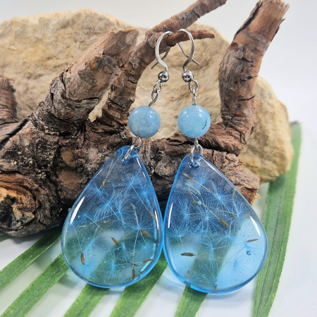 Női - Pitypang és angelit acél fülbevaló