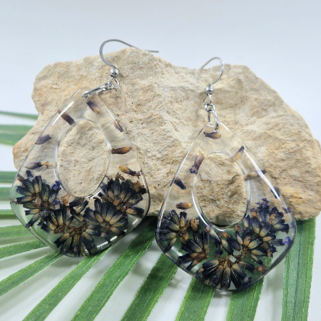 Cercei - Cercei din oțel cu lavandă