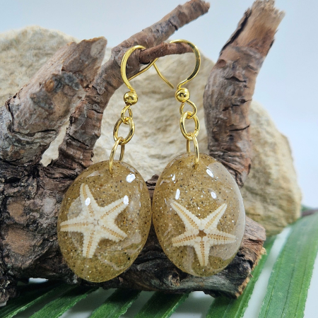 Cercei - Cercei din oțel cu stele de mare