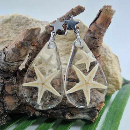 Cercei - Cercei din oțel cu stele de mare