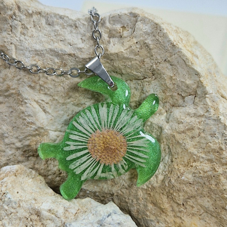 Magazin - Colier cu floarea de bănuți - broască țestoasă