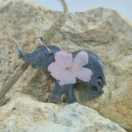 Gyerek - Szalmavirág nyaklánc - elefánt
