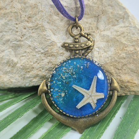Colier / Pandantiv - Colier cu stele de mare și scoici - ancoră