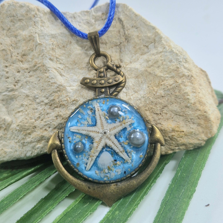 Colier / Pandantiv - Colier cu stele de mare și scoici - ancoră