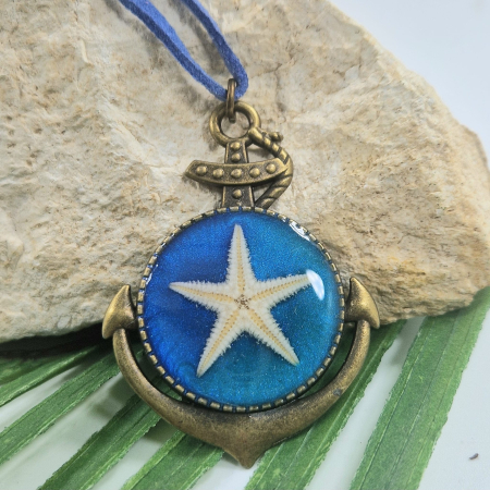 Colier / Pandantiv - Colier cu stele de mare și scoici - ancoră