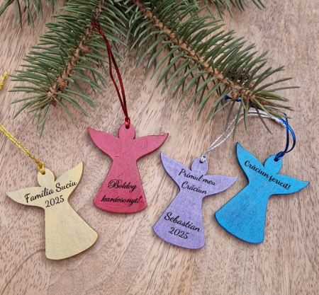 Karácsonyi angyaldísz – Igazi virágokkal, fából [3]