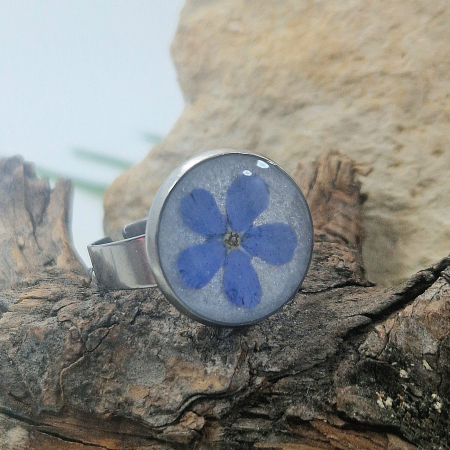 Gyűrű - Nefelejcs acél gyűrű