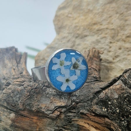 Gyűrű - Nefelejcs acél gyűrű