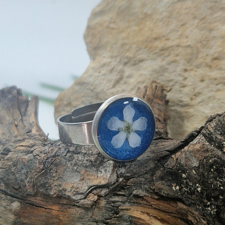 Gyűrű - Nefelejcs acél gyűrű