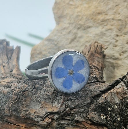 Gyűrű - Nefelejcs acél gyűrű