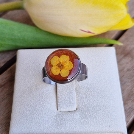 Inel oțel cu floarea de prun [1]