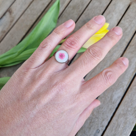 Inel oțel cu floarea de prun [2]