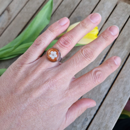 Inel oțel cu nu-mă-uita [2]