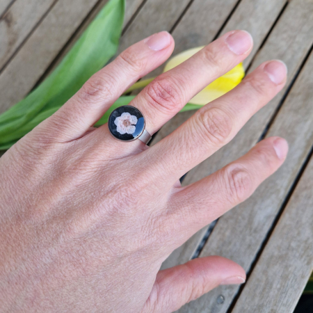 Inel oțel cu floarea de prun [1]