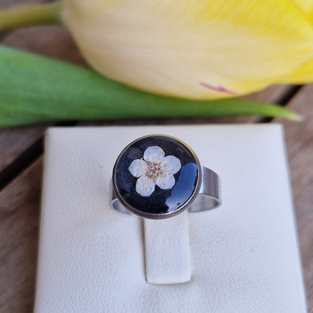 Inel oțel cu floarea de prun [1]