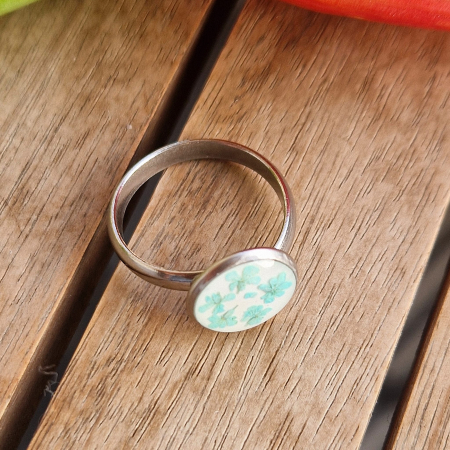 Inel oțel cu flori de morcov [3]