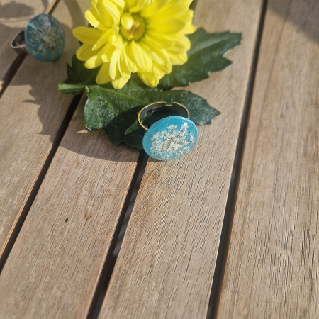 Inel oțel cu flori de morcov [2]