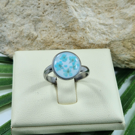 Inel - Inel oțel cu flori de morcov