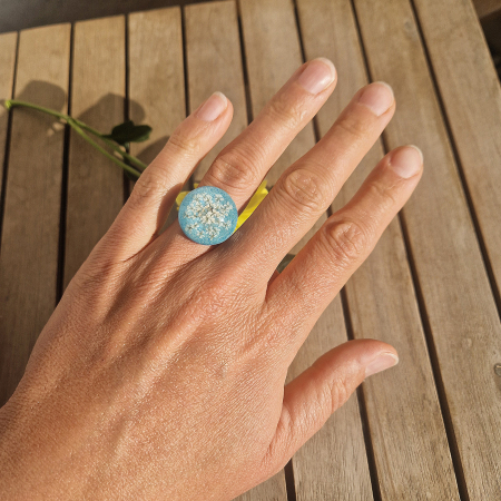 Inel oțel cu flori de morcov [3]