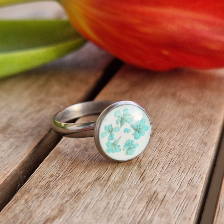 Inel oțel cu flori de morcov [2]