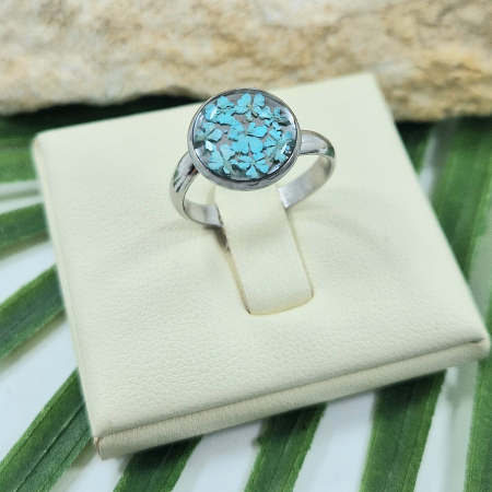 Inel - Inel oțel cu flori de morcov