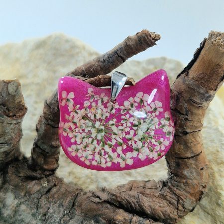 Pandantiv argint cu floare de morcov