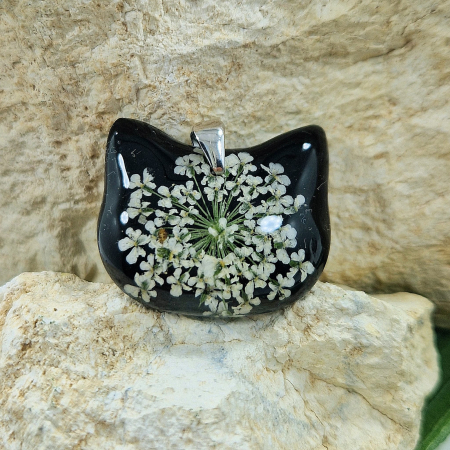 Colier / Pandantiv - Pandantiv argint cu floare de morcov