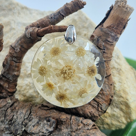 Nyaklánc / Medál - Szalmavirág ezüst medál